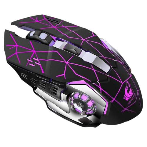 FREE WOLF X8 Wireless Gaming Mouse (Black purple)