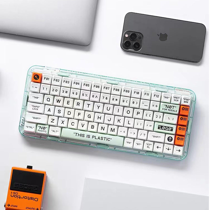 MelGeek Mojo84 Key Transparent Wireless Bluetooth Mechanical Keyboard