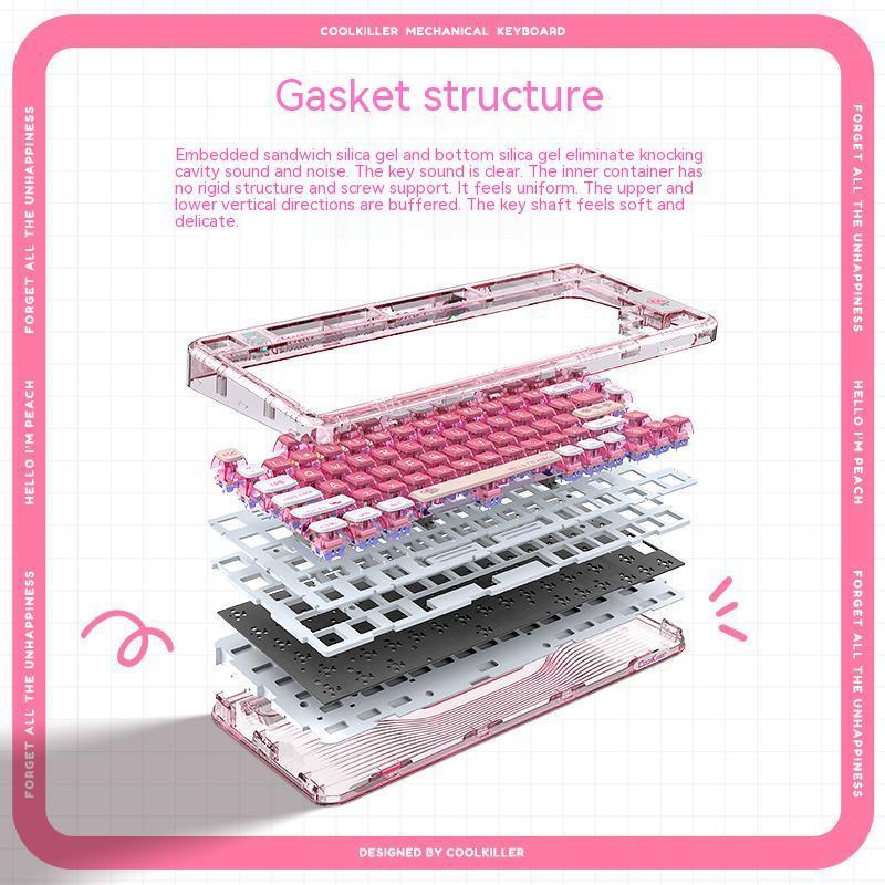 Transparent Mechanical Keyboard CK75 Is Full Of Peach