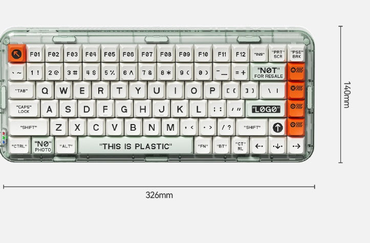 MelGeek Mojo84 Key Transparent Wireless Bluetooth Mechanical Keyboard