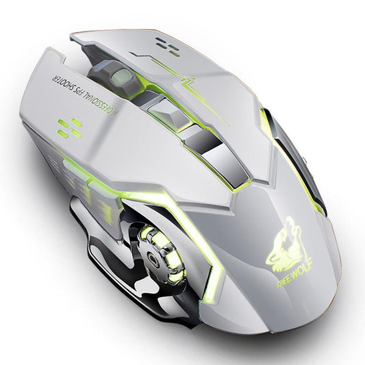 FREE WOLF X8 Wireless Gaming Mouse (White)