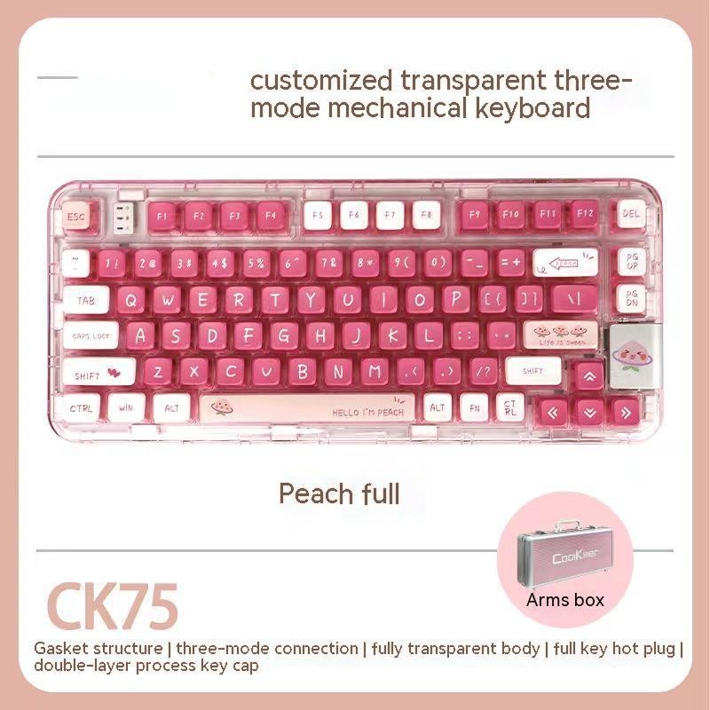 Transparent Mechanical Keyboard CK75 Is Full Of Peach