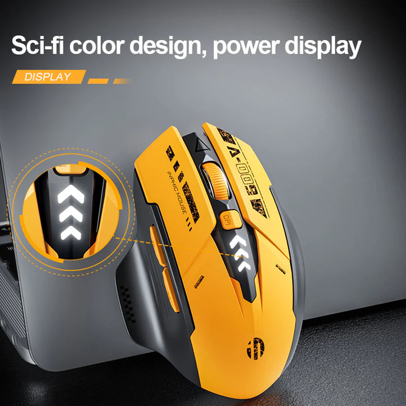 INPHIC A9 2.4G Wireless and Bluetooth Mouse (Orange)