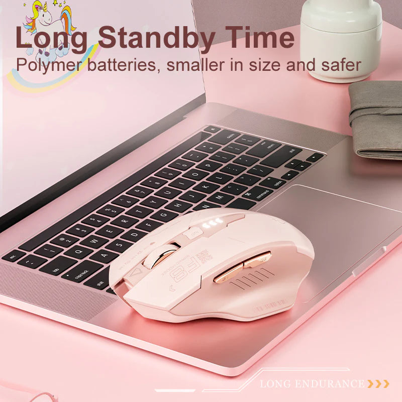 INPHIC F8 Rechargeable 2.4G Wireless Mouse (Pink)