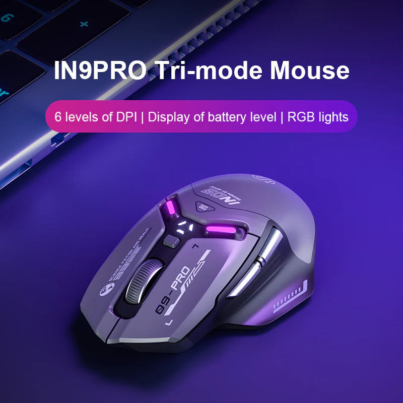 INPHIC IN9PRO Wired and Wireless Gaming Mouse (Brown)