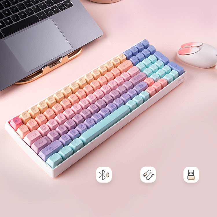 Women's Fashion Minimalist Office Red Axis Mechanical Keyboard