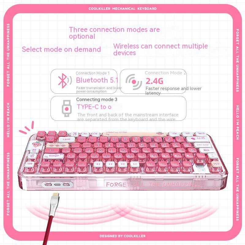 Transparent Mechanical Keyboard CK75 Is Full Of Peach