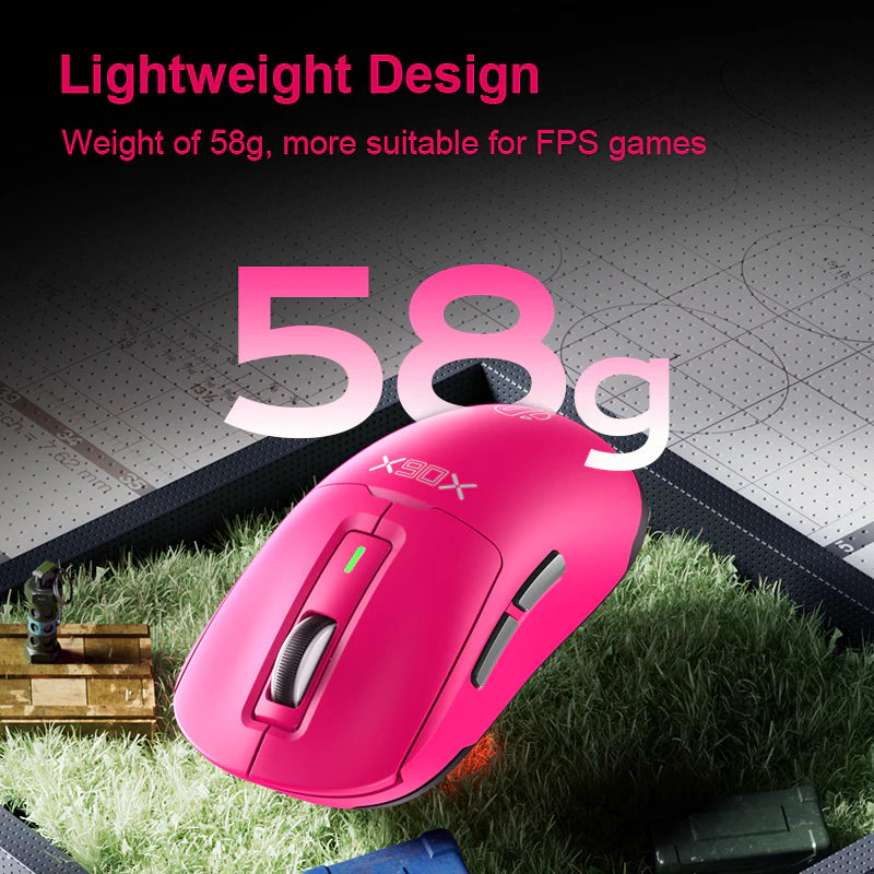 INPHIC IN6SE Wired and Wireless Gaming Mouse (Pink)