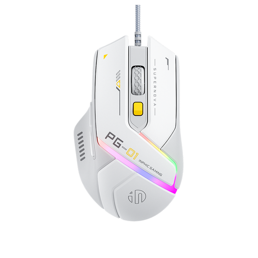 INPHIC PG1 Wired RGB Gaming Mouse (White)